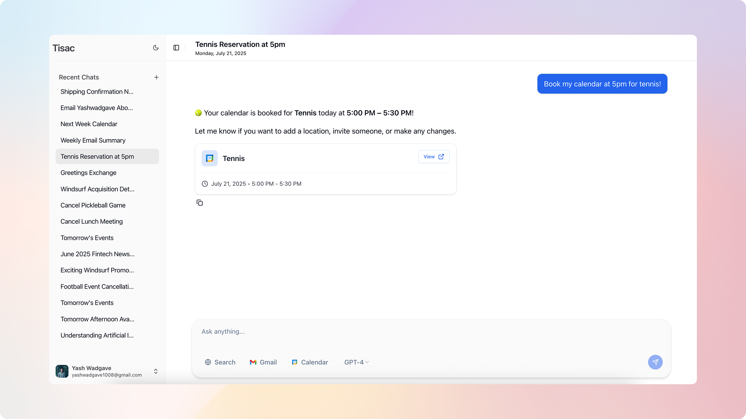 App interface showcase